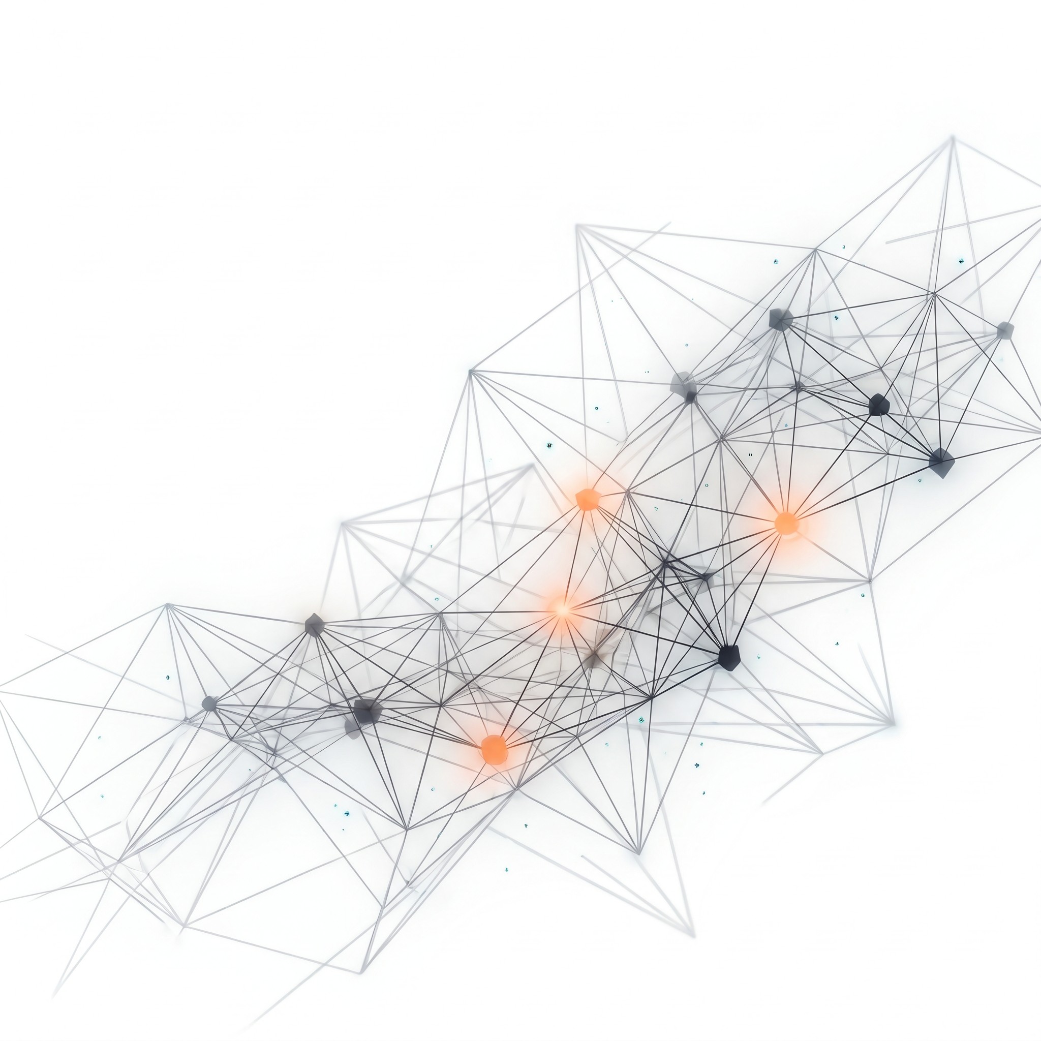Active Network Intelligence topology: network nodes with orange hotspots indicating detected anomalies across the plant